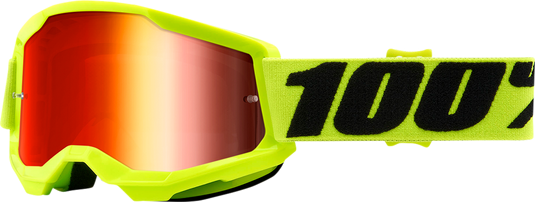 100% Youth Strata 2 Goggles - Yellow - Red Mirror 50032-00003