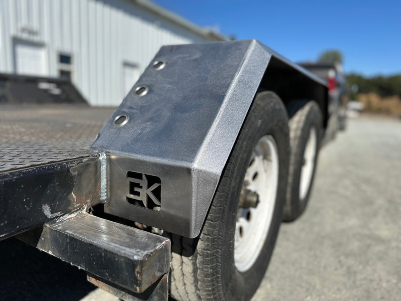 Load image into Gallery viewer, Heavy Duty Weld on DIY Drive Over Trailer Fender Kit Bare Steel - Pair
