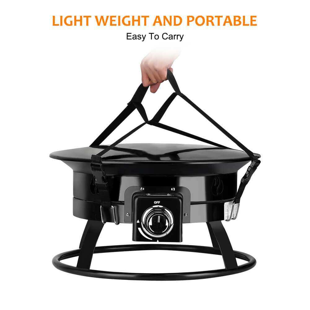 Camplux Outdoor Propane Fire Pit with Cover and Carry Kit, Auto-Ignition - Skoutley Outdoors LLC