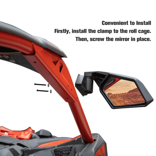 Rear View Side Mirrors & Door Strorage Bags for Can Am Maverick X3