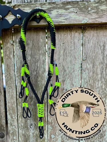 Black & Green Paracord Duck Call Lanyard – 4 Drop Removable Loops | Waterfowl Hunting Gear