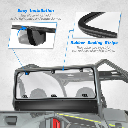 Rear Windshield Clear for Polaris General 1000 / 4 2016-2024