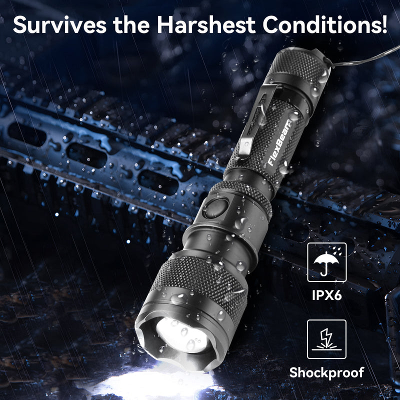 Load image into Gallery viewer, FlexBeam- 1200 Lumen Adjustable Beam Rechargeable Flashlight
