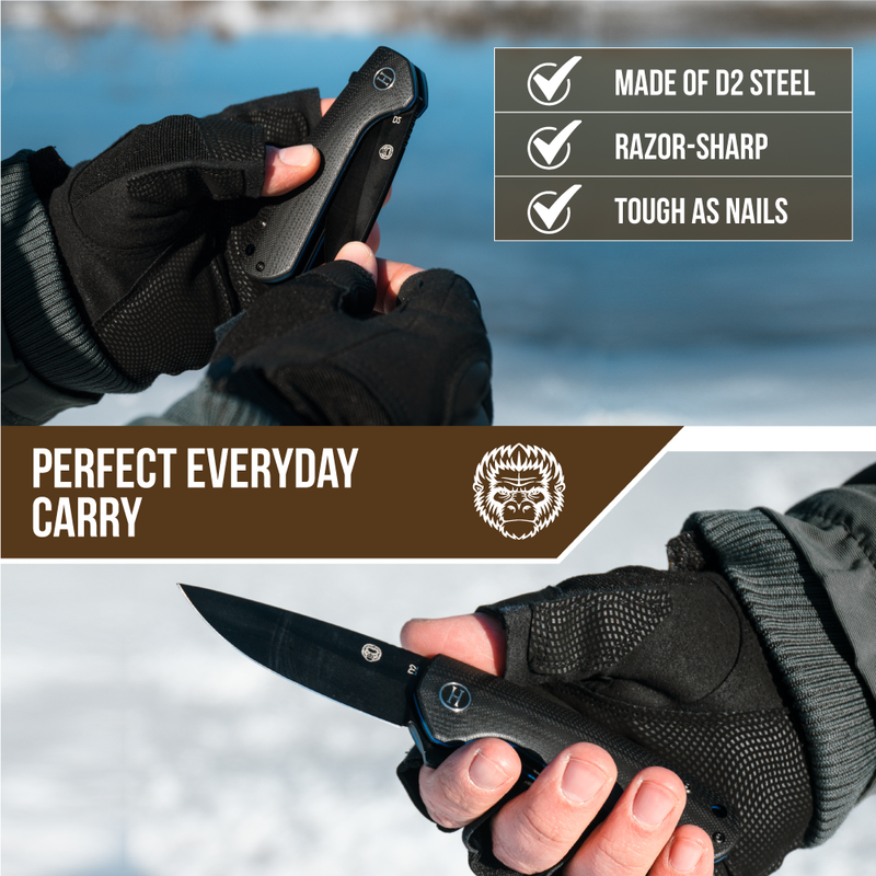 Load image into Gallery viewer, The Peasant Folding Pocket Knife Giftset for Men and Women (Black and Blue)
