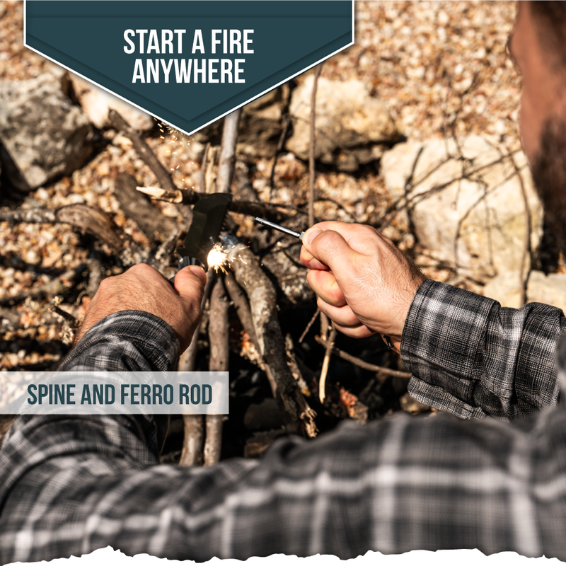 Load image into Gallery viewer, The Baby Tracker D2 Steel Bushcraft Survival Neck Knife Gift Set (Black and Gray)
