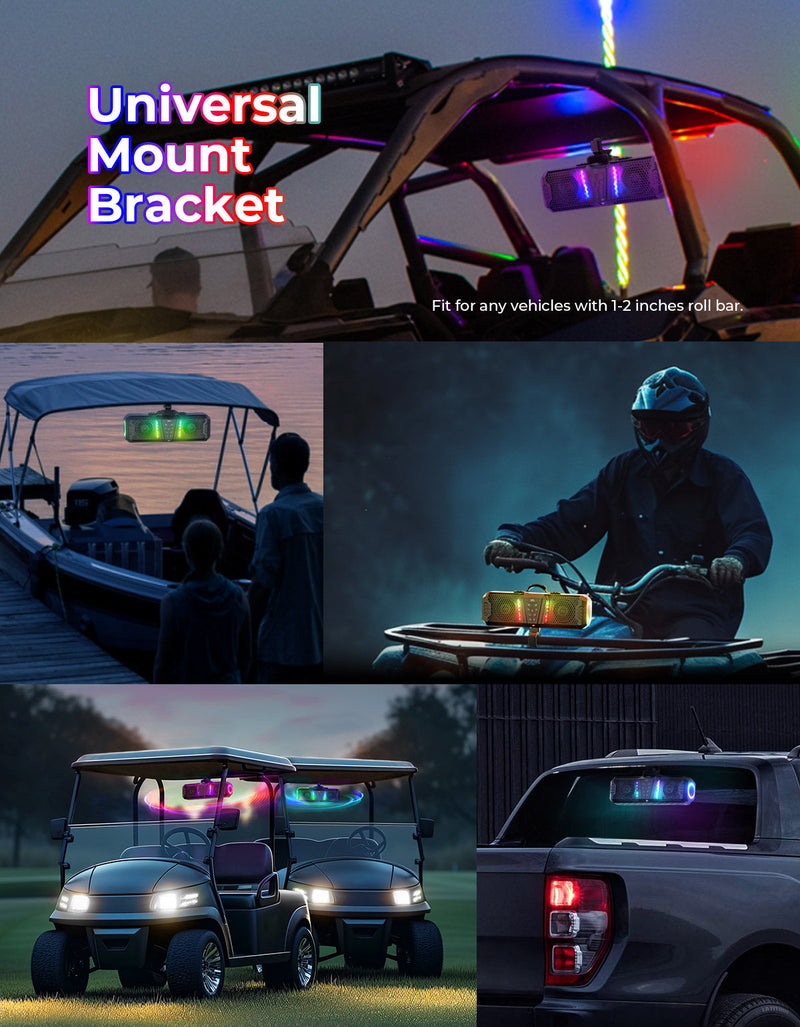 Load image into Gallery viewer, KEMIMOTO Midnight 40B 16'' 2-Speaker Louder RGB UTV Sound Bar (Built-in Battery)
