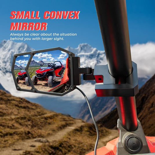 UTV Side Mirrors with light fit 1.5" - 2" Roll Bar