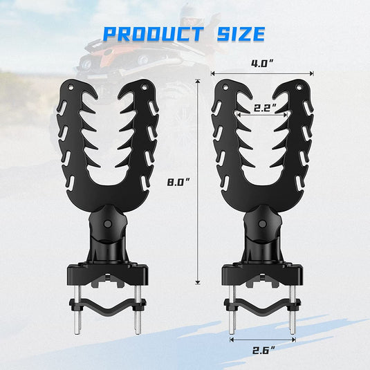 ATV Gun Holder Bow Rack Grips with Rubber Straps for Hunting