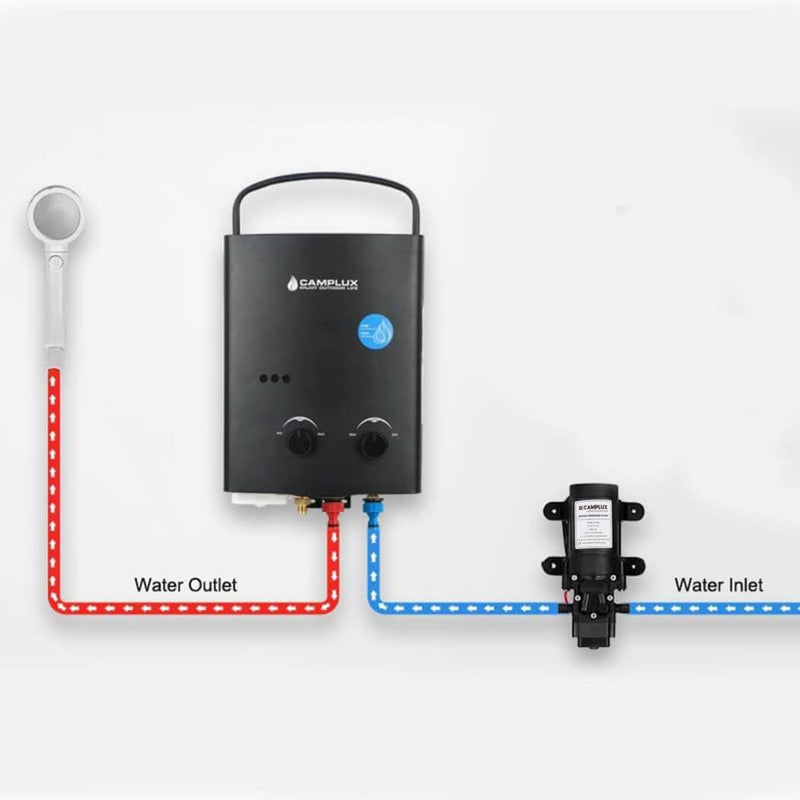Load image into Gallery viewer, Camplux 12V Water Pump 35PSI DC 1.2GPM 4.3LPM Diaphragm for Caravan RV Marine Fishing Boat
