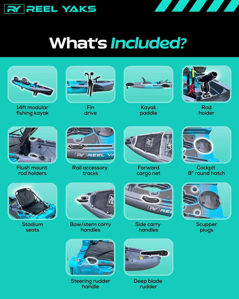 Load image into Gallery viewer, Raptor 14ft Tandem | Fin Drive | Modular Fishing Kayak

