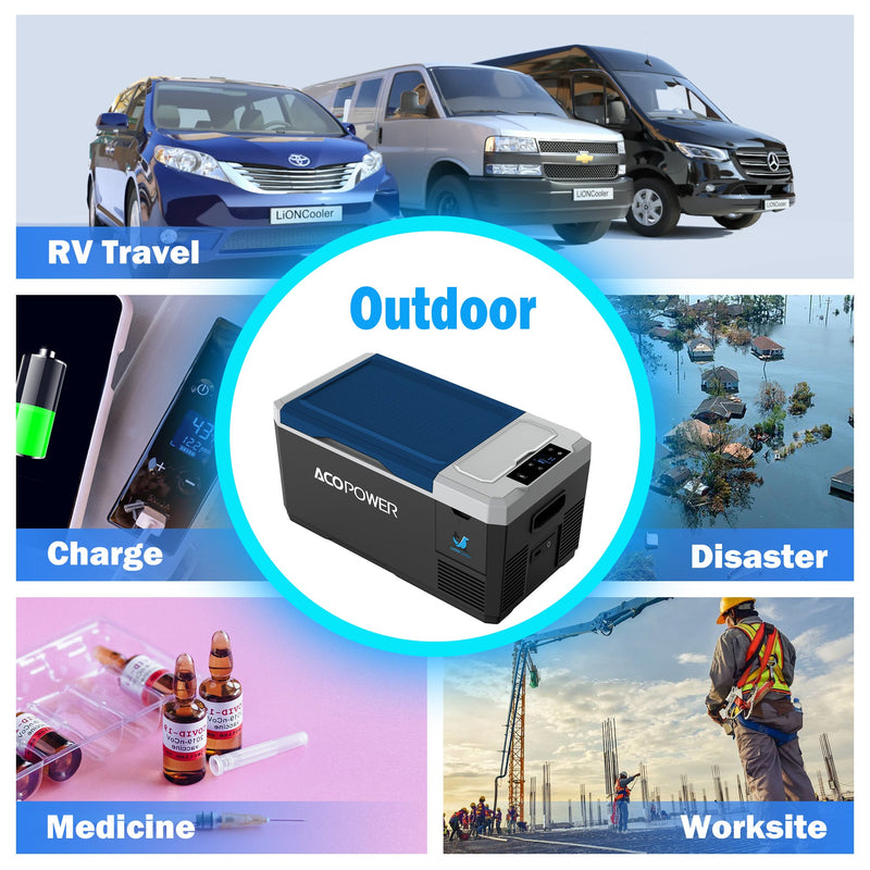 Load image into Gallery viewer, LiONCooler Mini Solar Powered Car Fridge Freezer, 19 Quarts
