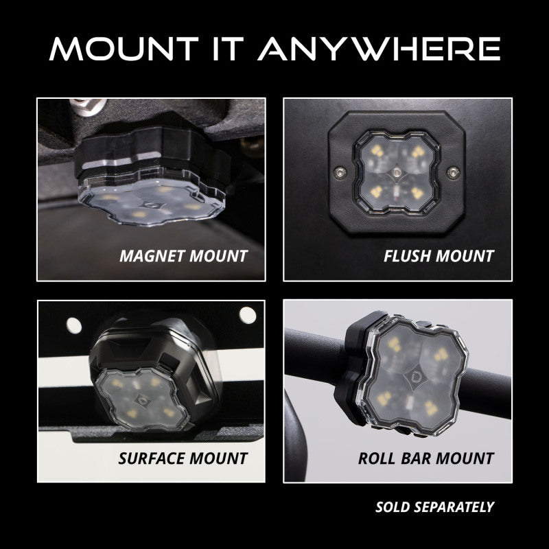 Load image into Gallery viewer, Diode Dynamics Stage Series SXS Rock Light Installer Kit RGBW M8 (4-pack)
