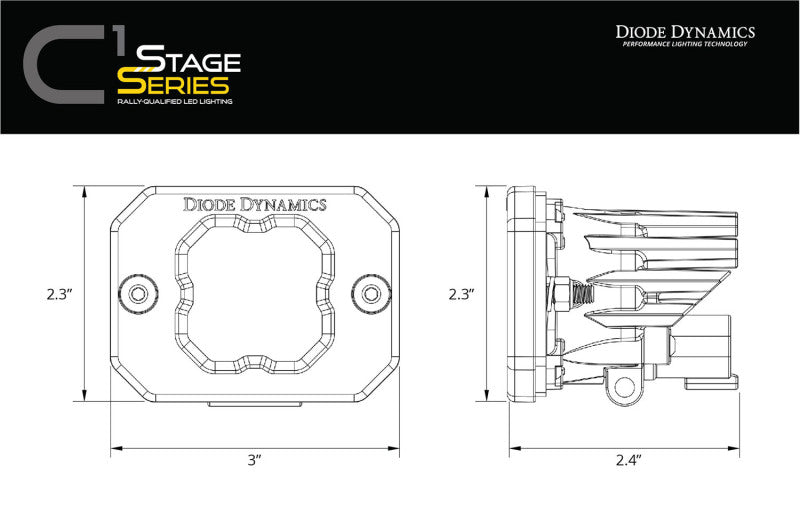 Load image into Gallery viewer, Diode Dynamics Stage Series C1 LED Pod - Yellow SAE Fog Flush ABL (Pair)
