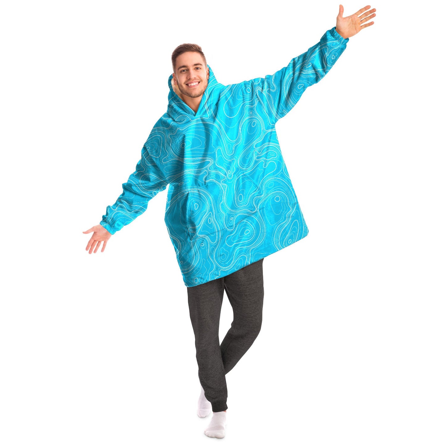 Rad Palm Blue Topographic Snug Hoodie