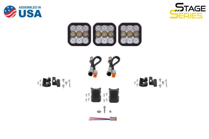 Load image into Gallery viewer, Diode Dynamics SS5 Pro Universal CrossLink 3-Pod Lightbar - White Driving
