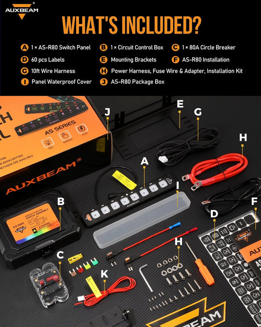 AS-R80 RGB Slim Switch Panel, Toggle/ Momentary/ Pulsed Mode Supported(One-Sided Outlet)