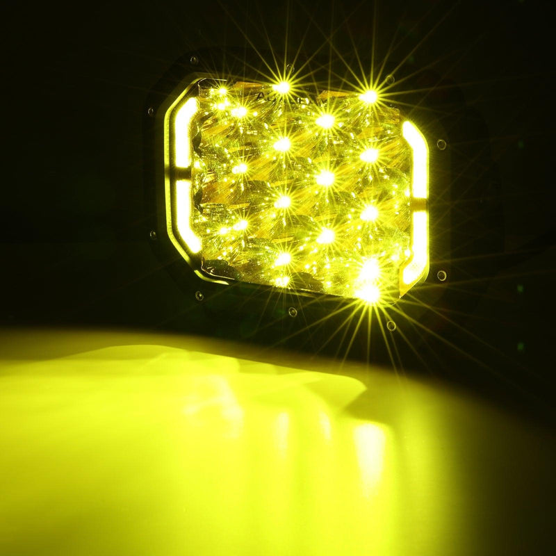 Load image into Gallery viewer, 7x5 Inch Rectangle LED Pods Amber Spot Driving Lights with DRL
