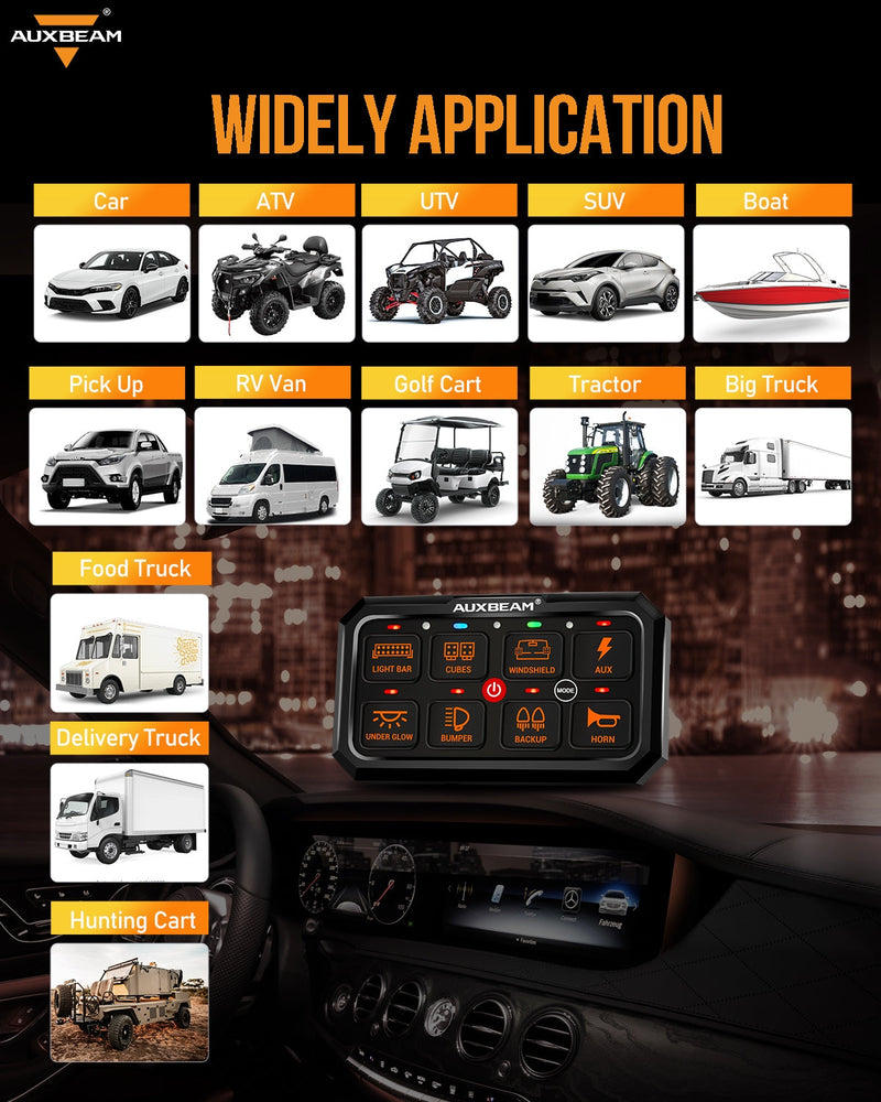 Load image into Gallery viewer, RA80 XL RGB Switch Panel, Larger Size, Toggle/ Momentary/ Pulsed Mode Supported
