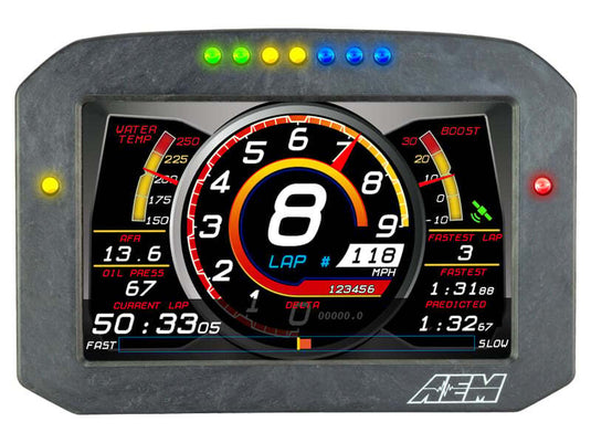 AEM CD-7G Carbon Flush Digital Dash Display w/ Internal 20Hz GPS & Antenna 30-5702F