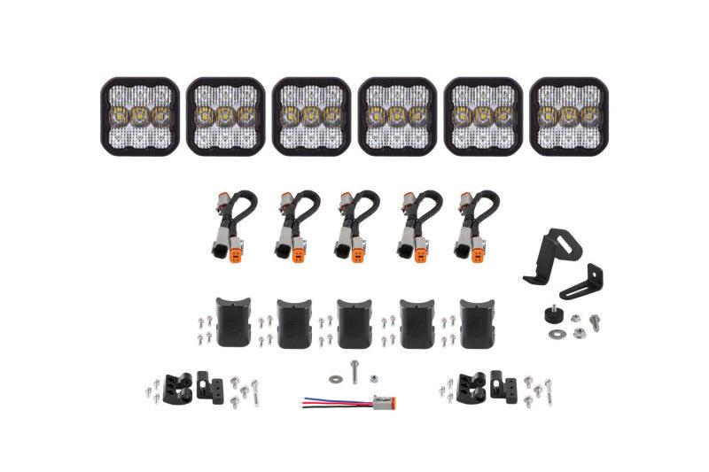 Load image into Gallery viewer, Diode Dynamics SS5 Sport Universal CrossLink 6-Pod Lightbar - White Combo
