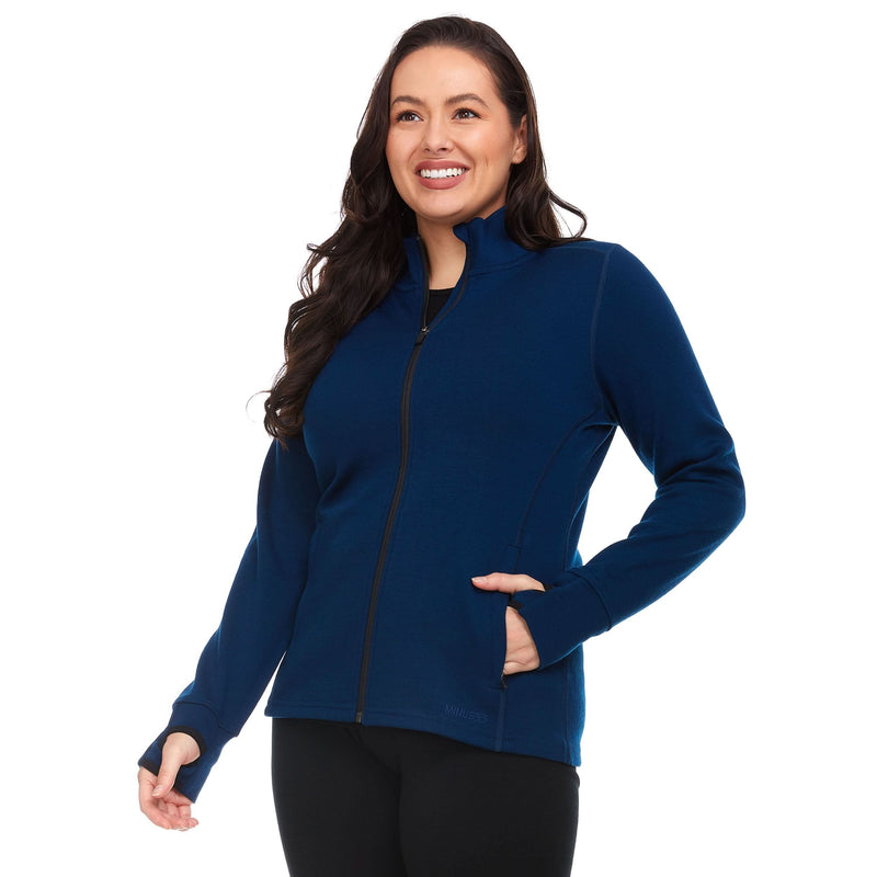 Load image into Gallery viewer, Women's Heavyweight Wool Full-Zip Sweater Top - 100% Merino Wool
