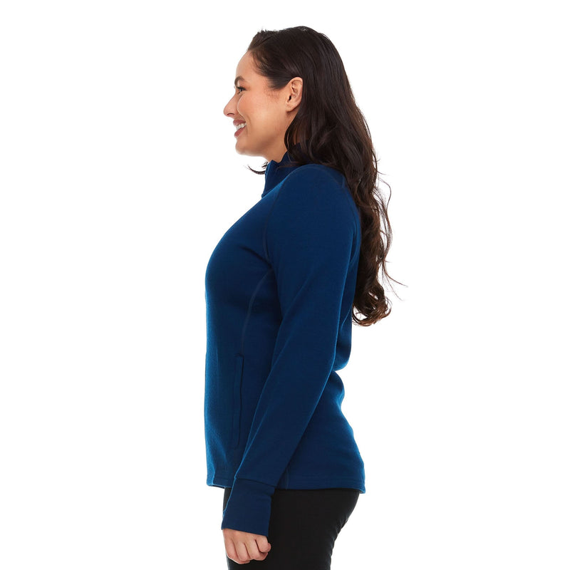 Load image into Gallery viewer, Women's Heavyweight Wool Full-Zip Sweater Top - 100% Merino Wool
