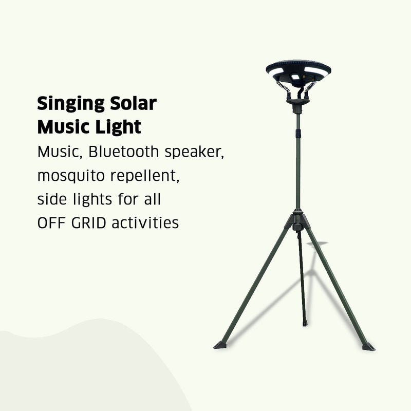 Load image into Gallery viewer, TRU De-LIGHT | Multipurpose Singing Music Solar LED Light | Garden, Camping Portable Light, Strong Bluetooth Speaker | Main Light + 3 Independent Detachable Multi Mode Lights

