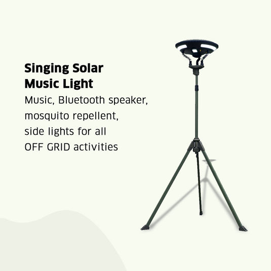 TRU De-LIGHT | Multipurpose Singing Music Solar LED Light | Garden, Camping Portable Light, Strong Bluetooth Speaker | Main Light + 3 Independent Detachable Multi Mode Lights