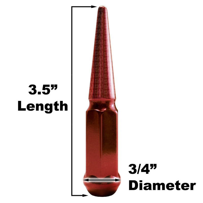 Load image into Gallery viewer, 4pc 3.5in Spike Lug Nuts
