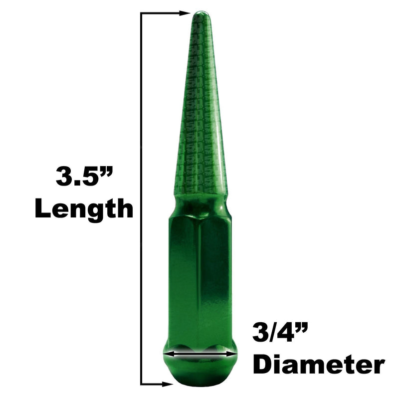 Load image into Gallery viewer, 4pc 3.5in Spike Lug Nuts
