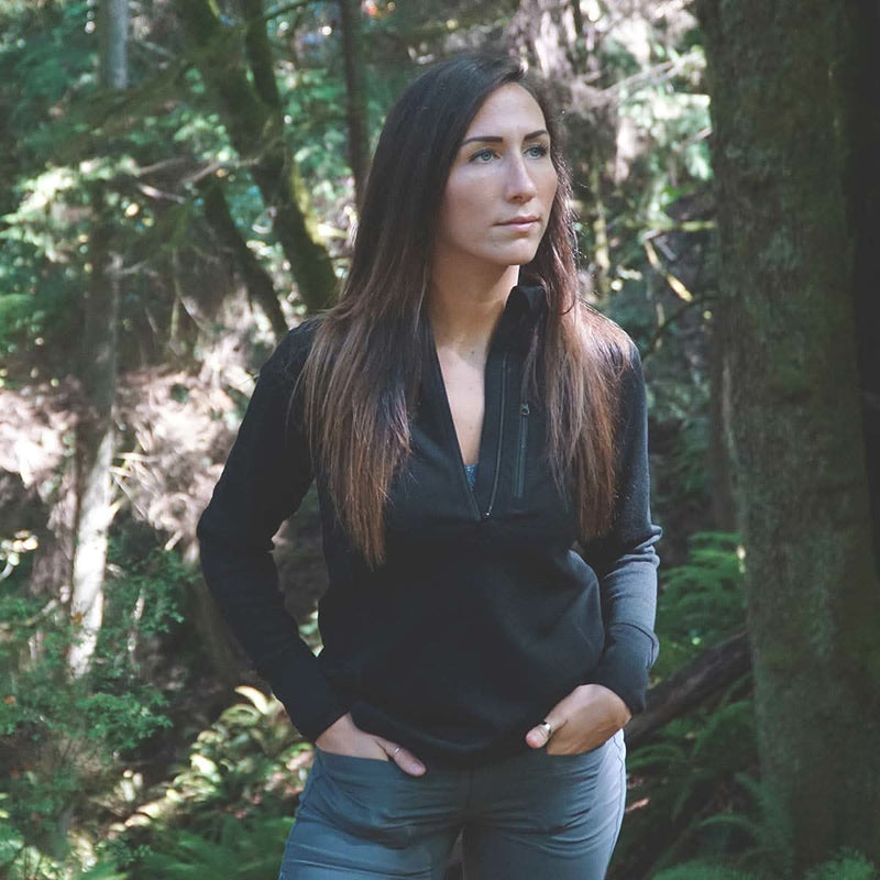 Load image into Gallery viewer, Women's Heavyweight Wool 1/4 Zip Top - 100% Merino Wool
