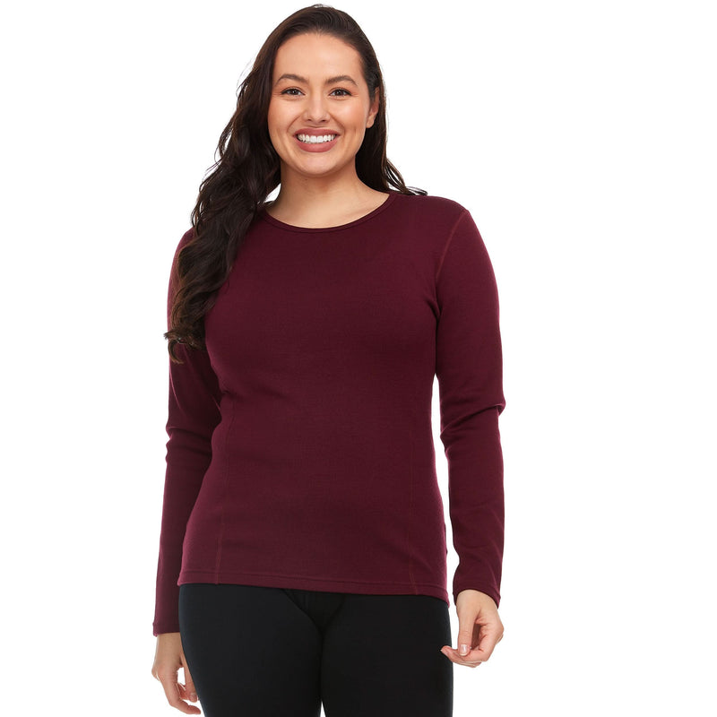 Load image into Gallery viewer, Heavyweight Women's Wool Crew Top Thermal Base Layer - 100% Merino Wool

