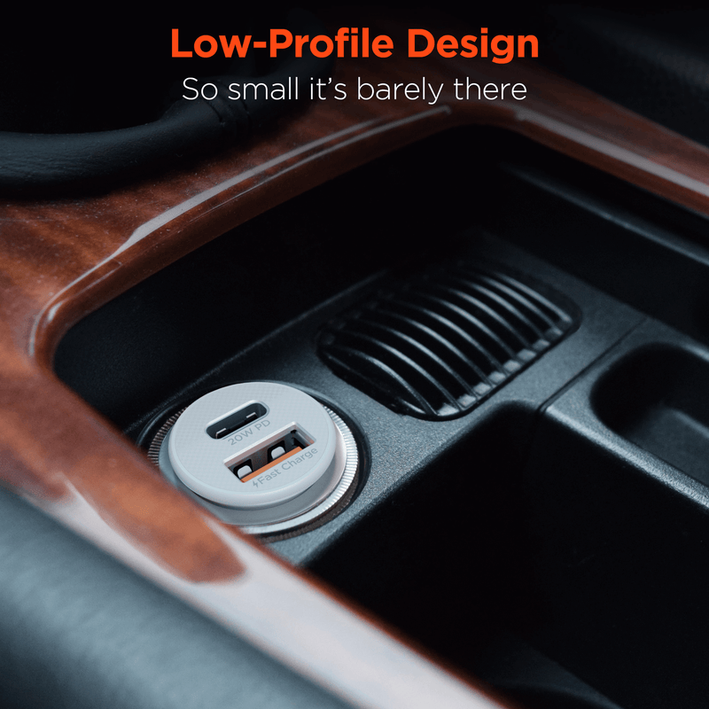 Load image into Gallery viewer, HyperGear Mini 20W USB-C PD + 18W USB Fast Car Charger
