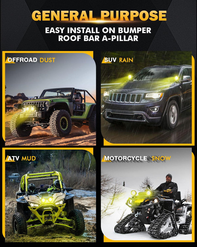 Load image into Gallery viewer, P4 Series | 4 Inch 90W 9000LM Round LED Driving Lights Flood Amber Pod Lights
