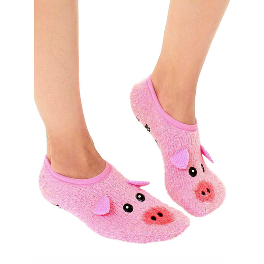 Fuzzy Pig Non-Skid Slipper