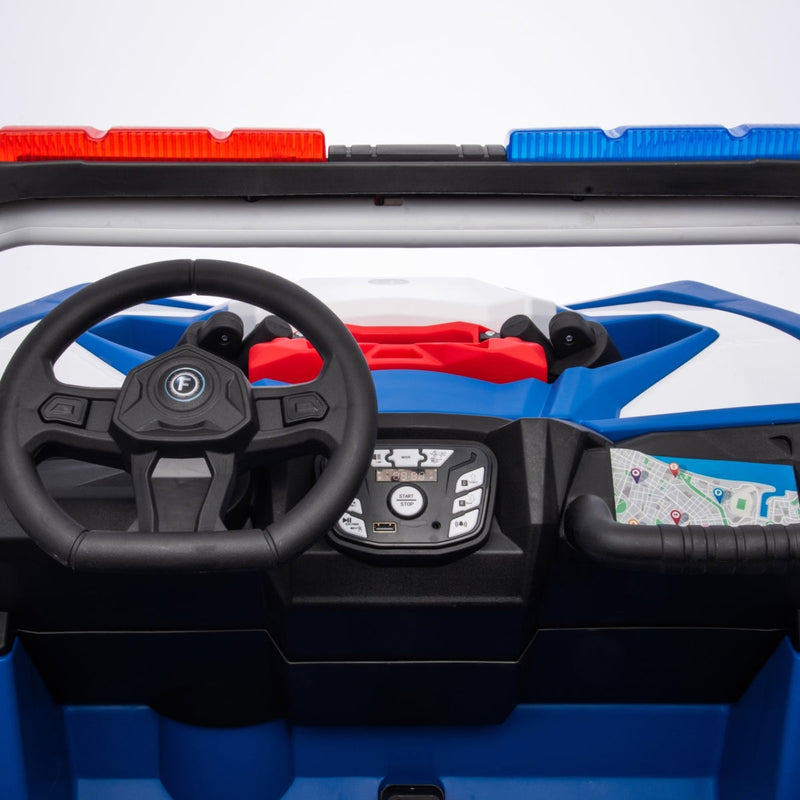 Load image into Gallery viewer, 24V Magic Cars Storm Police UTV 2-Seater for Kids with Lights &amp; Sirens for Action-Packed Adventures
