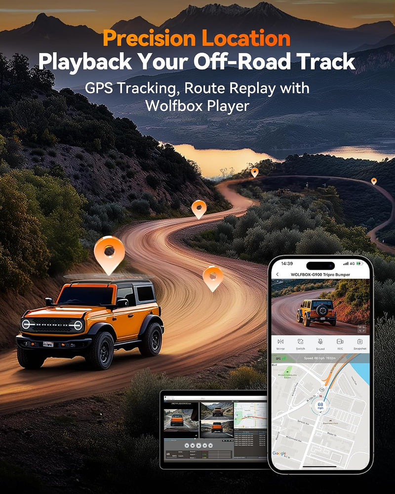 Load image into Gallery viewer, Wolfbox G900 TriPro Bumper Dash Cam
