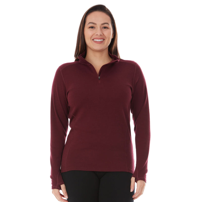 Load image into Gallery viewer, Midweight Women's Wool 1/4 Zip - 100% Merino Wool
