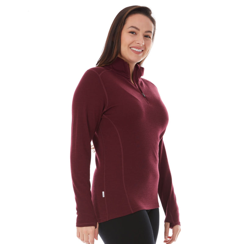 Load image into Gallery viewer, Midweight Women's Wool 1/4 Zip - 100% Merino Wool
