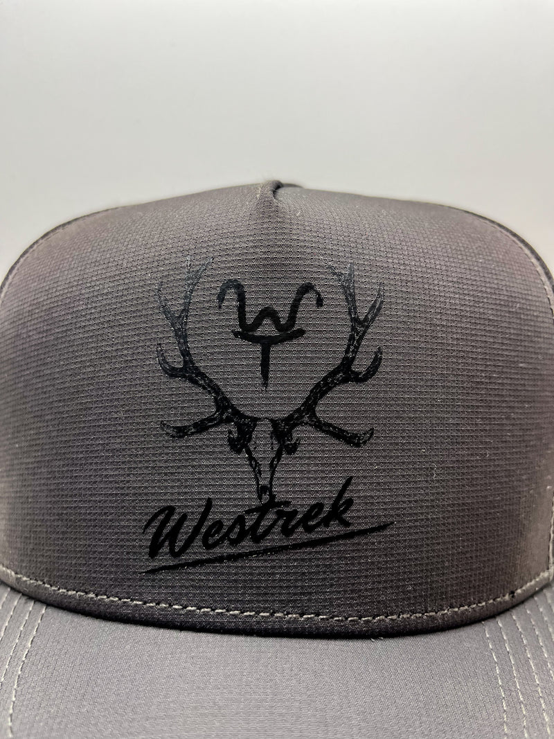 Load image into Gallery viewer, Charcoal WT Elk Laser Mesh 5 panel Trucker

