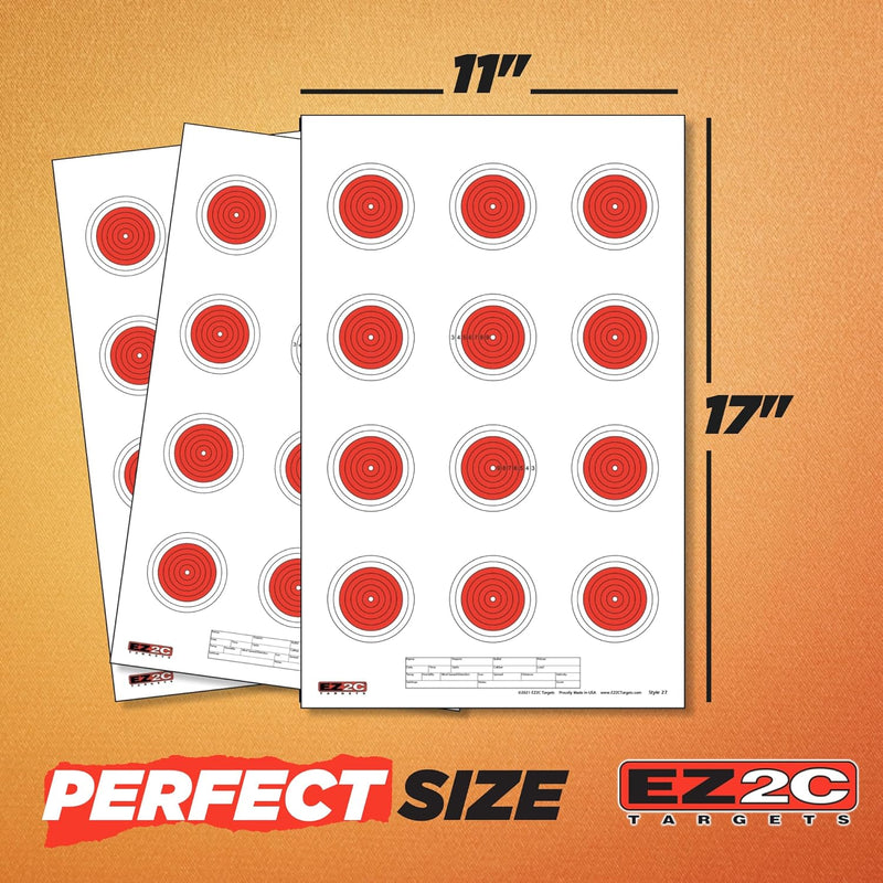 Load image into Gallery viewer, 25 EZ2C Targets Style 27/RD10: Small-bore 50ft Paper Shooting Target 11"x17" USA MADE Pad of 25
