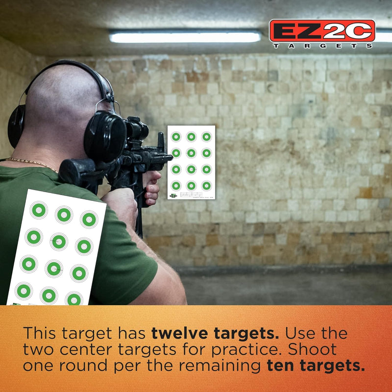 Load image into Gallery viewer, 25 EZ2C Targets Style 27/RD10: Small-bore 50ft Paper Shooting Target 11"x17" USA MADE Pad of 25
