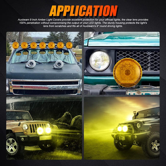 (2pcs/set) 9 Inch Round LED Driving Light Amber Cover Light Shield Cover