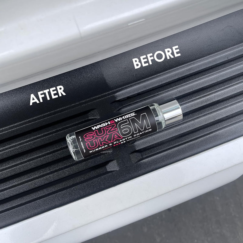 Load image into Gallery viewer, WASH&amp;WHIPS Suzuka 6M Rubber &amp; Plastic Coating for Cars, Restores and Brings Back Black - Concentrated Formula Non-Greasy, 60ml
