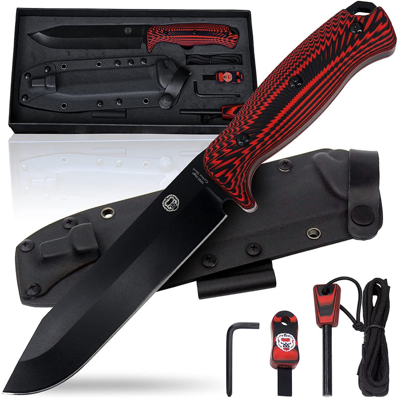 Load image into Gallery viewer, 12.32&quot; LAVALINE SURVIVAL KNIFE WITH FIXED 1095 HIGH CARBON STEEL BLADE
