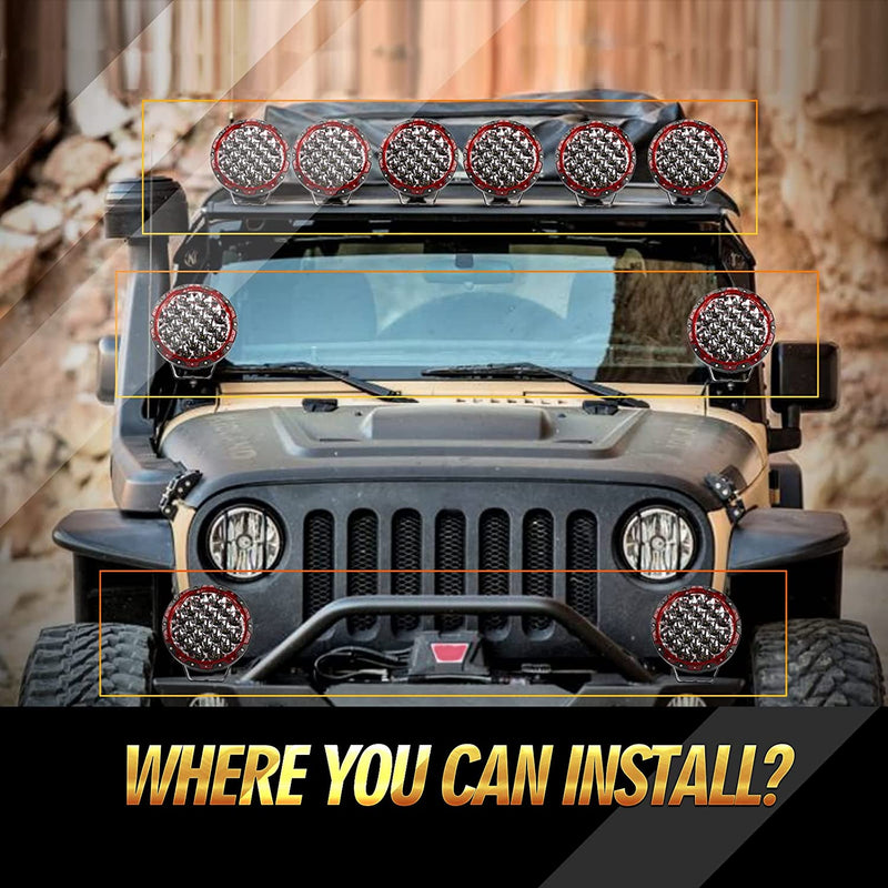 Load image into Gallery viewer, (2pcs/set) 7 Inch 210W Round Spot Beam Offroad LED Driving Lights+Amber/Black Covers(Optional) for SUV ATV UTV Trucks Pickup Jeep Golf Cart Boat
