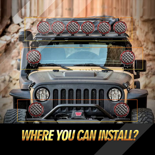 (2pcs/set) 7 Inch 210W Round Spot Beam Offroad LED Driving Lights+Amber/Black Covers(Optional) for SUV ATV UTV Trucks Pickup Jeep Golf Cart Boat