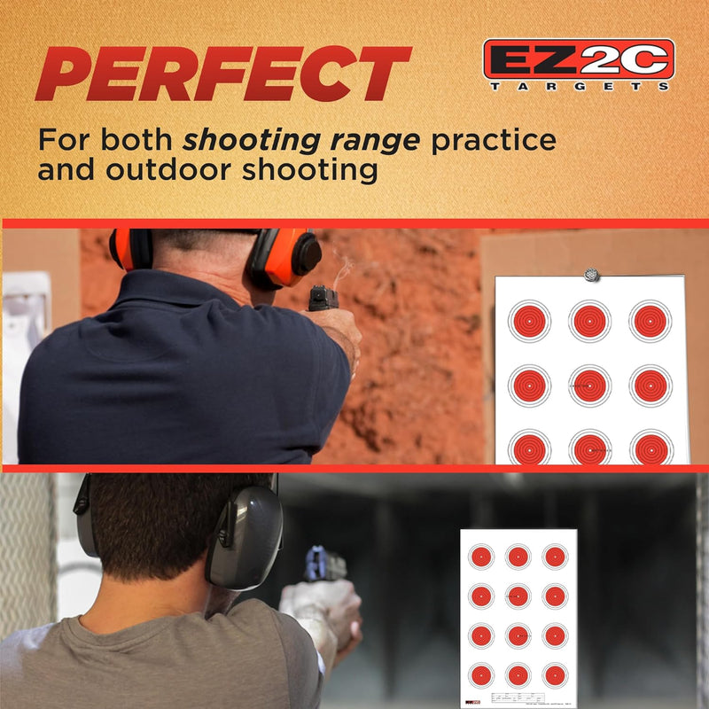 Load image into Gallery viewer, 25 EZ2C Targets Style 27/RD10: Small-bore 50ft Paper Shooting Target 11"x17" USA MADE Pad of 25
