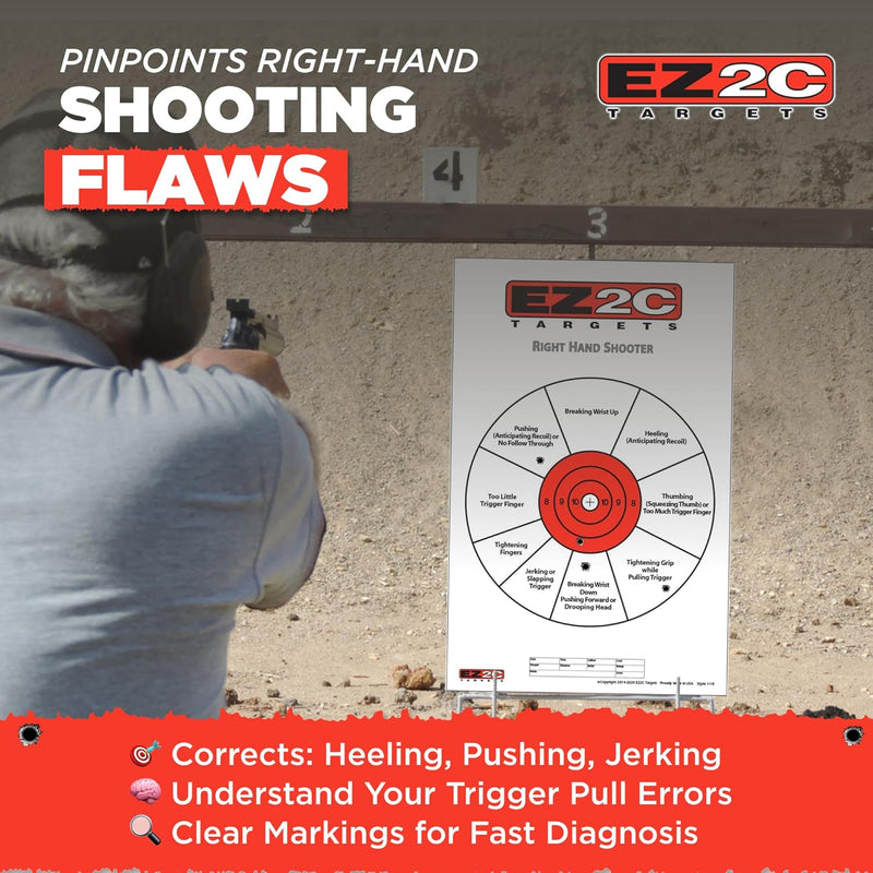 Load image into Gallery viewer, EZ2C Right Hand/Left Hand Diagnostic Training Paper Target 11”x17” USA MADE Style 11
