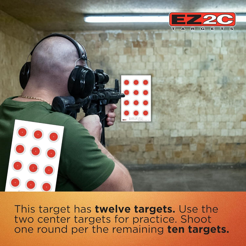 Load image into Gallery viewer, 25 EZ2C Targets Style 27/RD10: Small-bore 50ft Paper Shooting Target 11"x17" USA MADE Pad of 25
